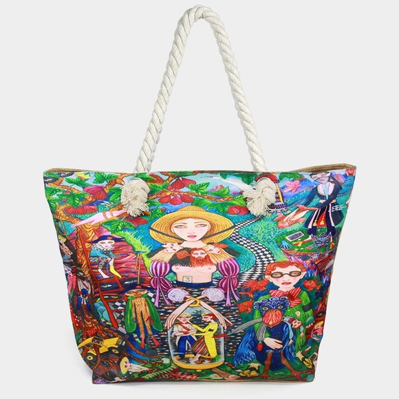 PAINTING PRINT BEACH TOTE BAG - Picture 4 of 5